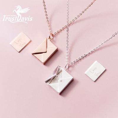 China Hiphop Trustdavis Square Wrap Personality Clavicle Necklace Pendant Jewelry F283 925 Sterling Silver Necklace Women Minimalist for sale