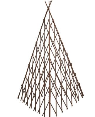 China Factory Direct Sale Willow Woven Garden Obelisk Easily Assembled Willow Flower Shelf for sale