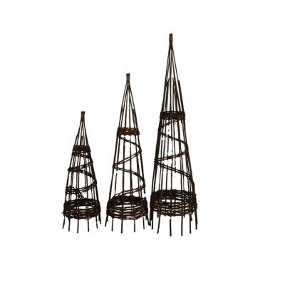 China Good Quality Easily Assembled Sophisticated Tech Woven Rack Willow Flower Shelf For Sale for sale