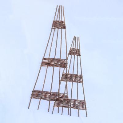 China Easily Assembled Garden Decoration Obelisk Willow Flower Shelf Sophisticated Technology Woven Bracket Willow Flower Shelf for sale