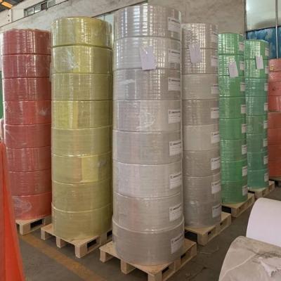 China Blue Offset Printing 46g Carbonless Image Paper Jumbo Rolls for sale