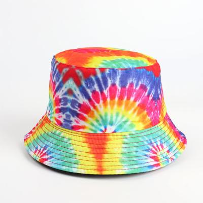 China Custom Wholesale Reversible Sun Protection Double Sided Bucket Hat 3D Printed Tie Dye Style Outdoor Sun Hat for sale