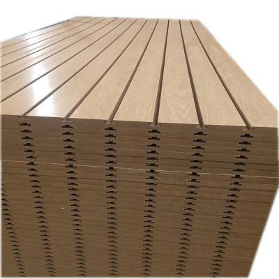 China Moisture Proof Cheap Melamine Slotted MDF Board MDF Slot Wall for sale