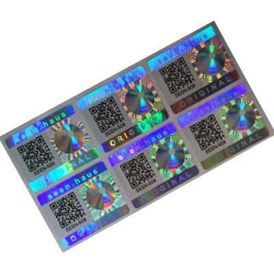 China qr code anti-counterfeit hologram one time use label with serial number safe anti-counterfeit sticker for sale