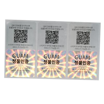 China Laser UV Ink Printing Foil Anti-counterfeit Label Code Anti-fake Security Sticker QR Code For Electronic Items en venta