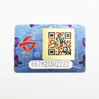 China Customized Anti-counterfeiting Logo PET QR Code Anti-counterfeit Security Label Adhesive Sticker Printing for sale