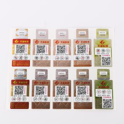 China Rectangle Verification Label Security PET Anticounterfeit Sticker Anticounterfeit Factory Customized for sale