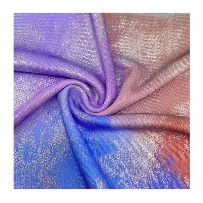 China New Fashion Hot Selling Viable Wholesale Custom Colors Printing Foil Knit Fabric For Dress for sale