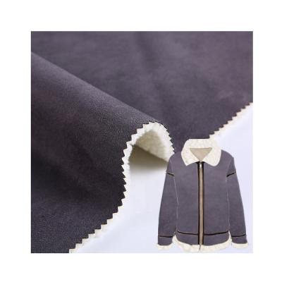 China 2022 hot new product quality anti static wholesale knit solid fleece suede fabric for jacket for sale