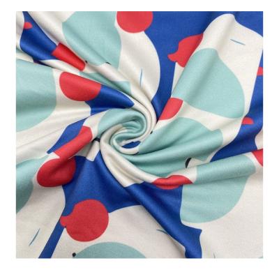 China 2022 Sustainable New Arrival Colored Milk Silk Polyester Digital Printed Fabric For Garments for sale