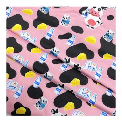 China New Arrival Viable Hot Sale Wholesale Custom Digital Cartoon Cow Printing Polyester Fabric For Kids for sale