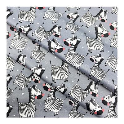 China Customer anti-static milk silk sanding animal pattern printing zebra pattern digital printed polyester knitted fabric for loungewear for sale