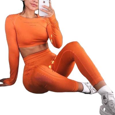 China Autumn Breathable Women Active Wear Set Sports Bra And Workout Leggings Fitness Yoga Seamless Set for sale