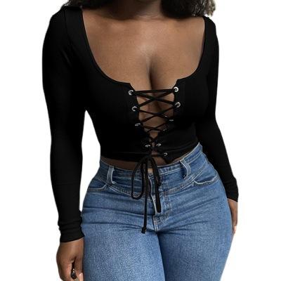 China 2021 Autumn Wholesale Women's Fashionable Women's Top Tank Top Breathable Long Sleeve Crop T-shirt for sale