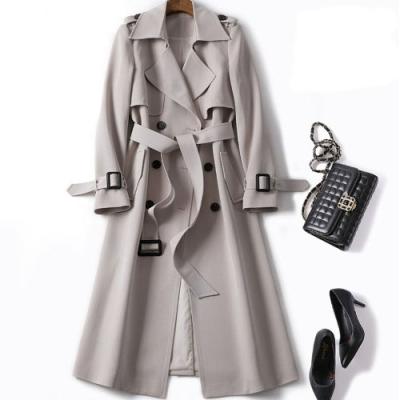 China 2021 Viable New Popular British Women's Korean Mid Length Gap Coat Over The Knee Overcoat for sale