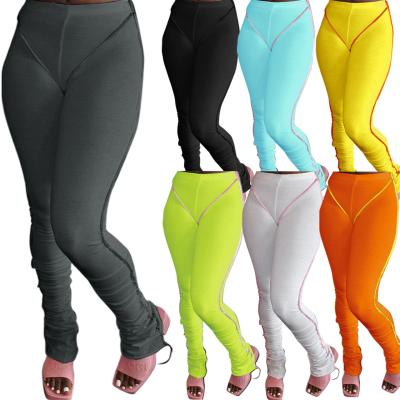 China Skinny Women's Breathable Pants With Ruched Sweatpants Woman Stacked Joggers Pants for sale