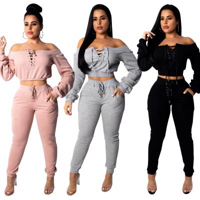 China Long-sleeved top and pants 3 colors new viable casual fashion suit women's two-piece dress for sale