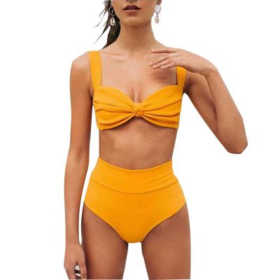 China Breathable Summer Swimsuit Women Swimwear Solid Bikini Set Beach Swimwear Beach Wear for sale