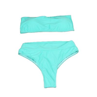 China 2022 Women Sustainable Swimsuit 2 Piece High Waist Tube Top Thong Beach Swimwear for sale