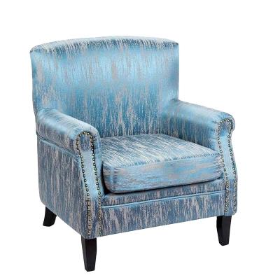 China Modern Luxury Modern Fabric Nailhead Upholstery Accent Chesterfield Club Armchair for sale