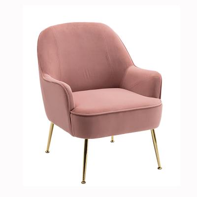 China Cheap luxury hot sale modular velvet fabric accent chair with gold metal legs armchair for living room for sale