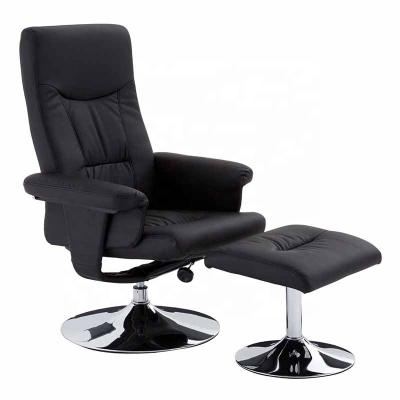 China Wholesale Reclining Chair PU Swivel Cheap Leather Recliner Chair With Ottoman for sale