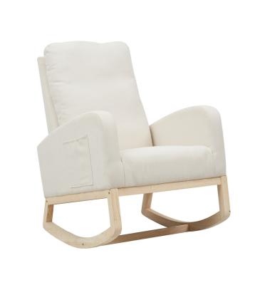 China New Design Wooden Frame Velvet Fabric Rocking Rocking Chair For Living Room for sale