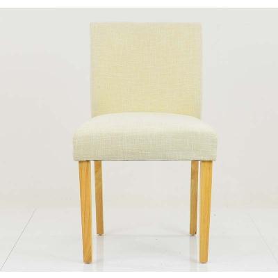 China Cooling Contemporary Fabric With Wooden Legs Upholstered Dining Chair for sale