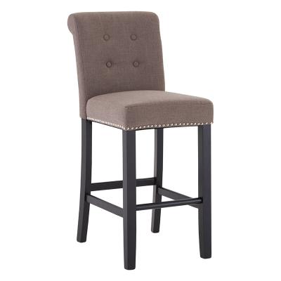 China China anji Deko modern wholesale wooden barchair, tufted counter stool with nailhead for dining room for sale