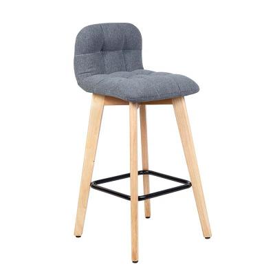 China Home Furniture Fabric High Leg High Stool With Wooden Legs High BarChair for sale