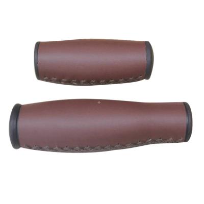 China Retro Fixie Bike Handle Universal Parts PU Bike Leather Grip For City Recreational Bicycle for sale