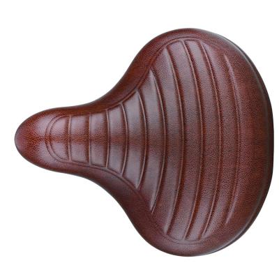 China Comfortable and wide leather bicycle upholstery waterproof saddle seat cushion bicycle accessories comfortable equipment for sale