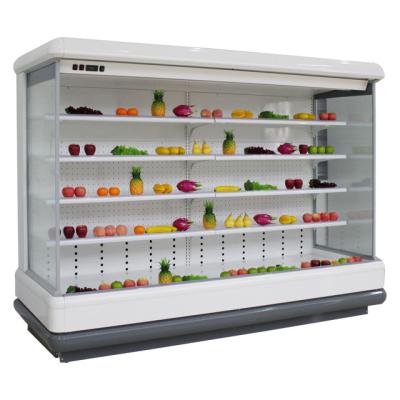 China New style CUSTOMIZED high quality refrigerator with air curtain for cooling dairy products and vegetables for supermarket for sale