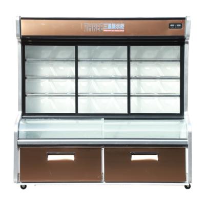 China Single-temperature new style upright dish-order refrigerator and commercial frozen cooler for refrigerating food with silding doors and low consumption for sale