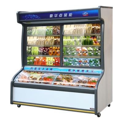 China New Style Commercial Energy Saving Display CUSTOMIZED Freezing Chiller For Refrigerating Food And Dairy Products With Sliding Doors for sale