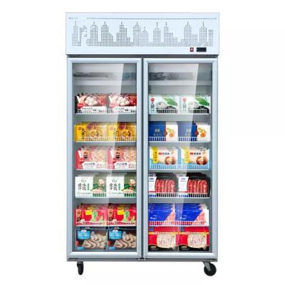 China Factory Sale Display Various Beverage Single-temperature Upright Glass Door 2 Refrigerator With Low Consumption for sale