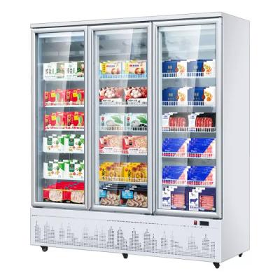 China Large Capacity Single-temperature Commercial Cooler Upright Beverage Display Fridge With Glass Door for sale