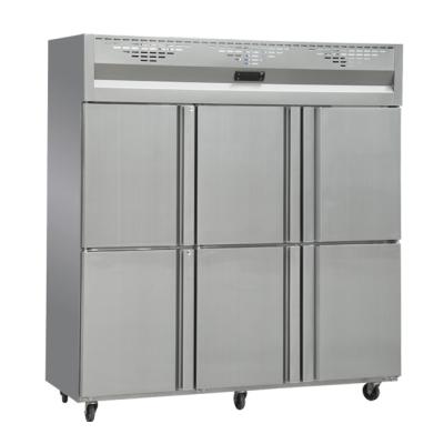 China Double-temperature factory price new style large capacity vertical cabinet with six doors and low consumption for supermarket freezing food for sale