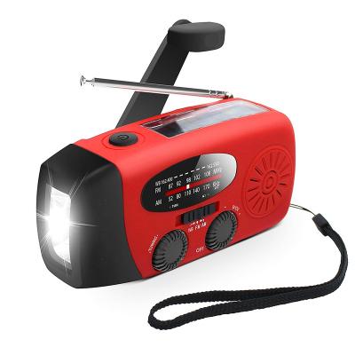 China Outdoor Solar Hand Crank Radio Light Rechargeable Led Emergency Tool Flashlight With Radio for sale