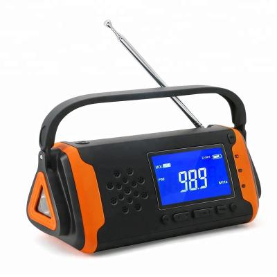 China Large LCD Display Fospower Emergency Crank Kit Home Power System Mp 3 Fm Multifunctional Portable Solar Radio for sale