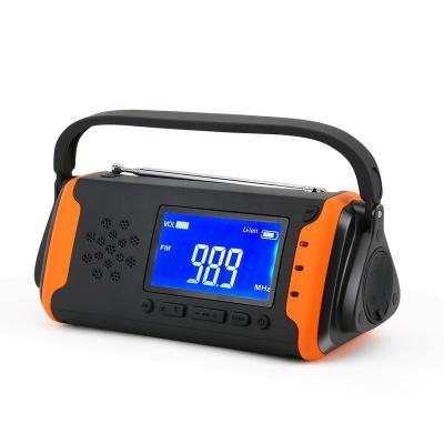 China PORTABLE Survival Humanized Design 2000mAh USB Charging Solar Hand Crank Radio for sale