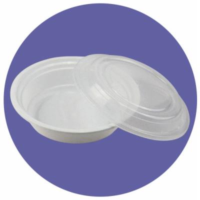 China DISPOSABLE PLASTIC ROUND BOX, BLACK/WHITE BASE, WITH CLEAR LID/COVER, GOOD QUALITY, FOOD GRADE MATERIAL for sale