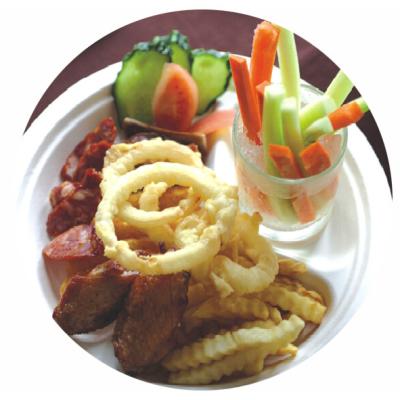 China BIO-DEGRADABLE BAGASSE PLATE, STRONG AND STURDY, OVAL AND ROUND SHAPE for sale