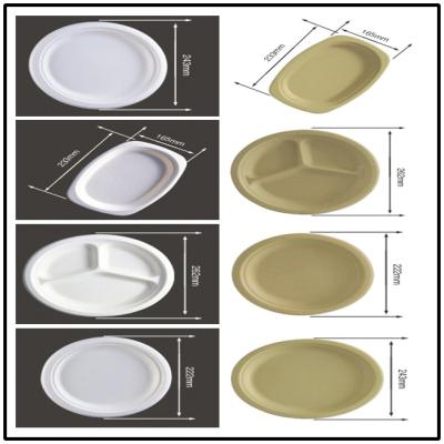 China BAGASSE BIO-DEGRADABLE PLATE, STRONG AND STURDY, OVAL AND ROUND SHAPE for sale