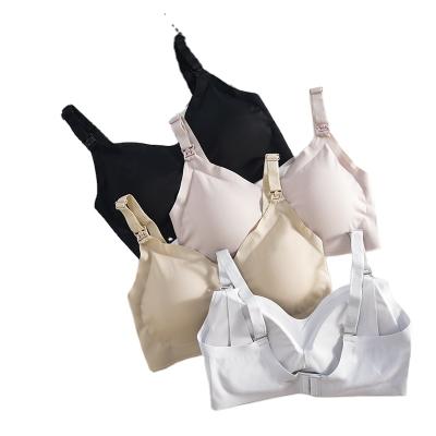 China New Design Breathable Comfortable Plus Size Wireless Underwear Comfortable Sleep Seamless Front Open Maternity Nursing Bra For Pregnancy for sale