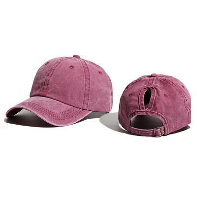 China JOINT Baseball Fitness Hat Woman Ladies Golf Hat Pony Tail Hats Blank Baseball Cap for sale