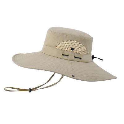 China COMMON Wide Brim Sun Hats For Men's Protective Boonie Bucket Hat Custom String for sale