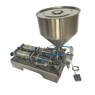 China Food Paste Pneumatic Horizontal Double Head Piston Filling Machine for sale