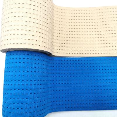 China 105mm Material Mesh Elastic Waistband Buttonhole Waistband Belting With Breathable Polyester Elastic Waistband for sale