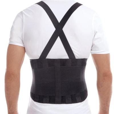 China Breathable Good Support Elastic Industrial Back Belt With Suspenders Work Back Brace for sale